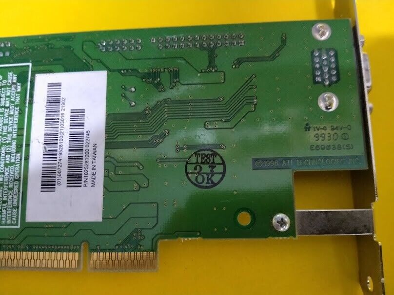 ATI Rage agp 1025281000 Assy. P/N. 109-52800-01 AMC Ver. 2.0 AGP VGA card ATI - Image 6