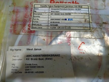 Rexroth bosch Favelle Favco  AMCX00087-000BSK Gearbox Seal (slew) New