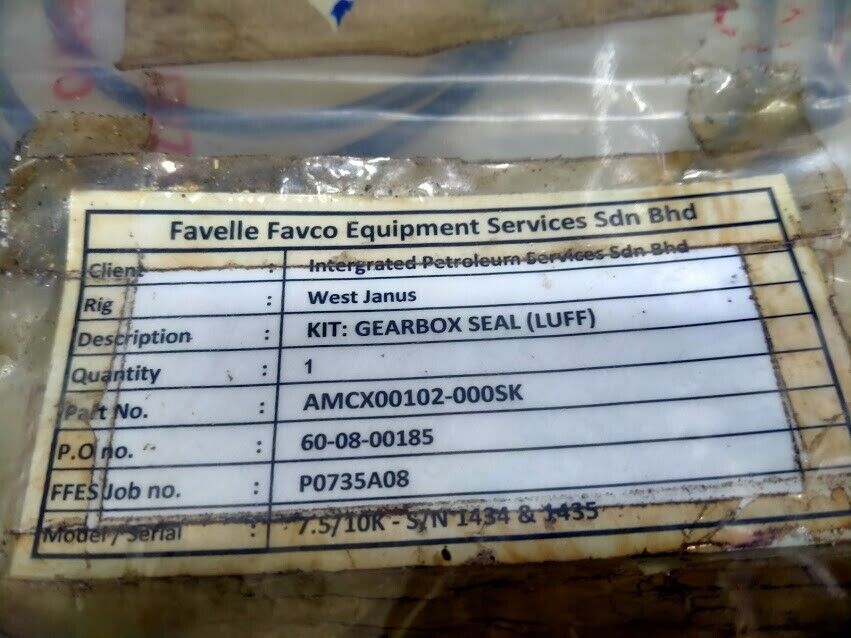 Rexroth bosch Favelle Favco AMCX00102-000SK Gearbox Seal (Luff) New
