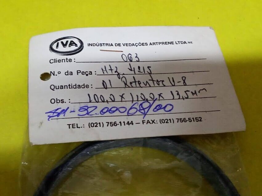 retentor U-8 100,0x110,0x13,0mm IVA industria de vedacoes artprene ltda New - Image 2
