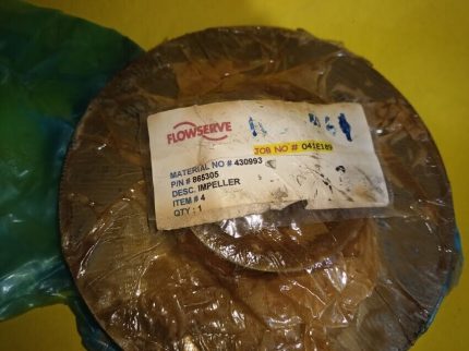 Flowserve impeller P/N#. 865305 material no. 430993 New