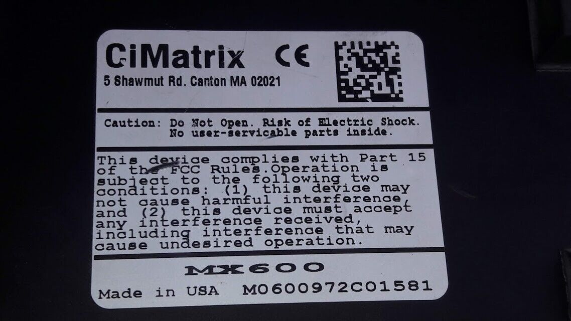 RVSI CiMatrix MX600 Industrial Barcode Controller Data Matrix Reader MX-600 New - Image 5