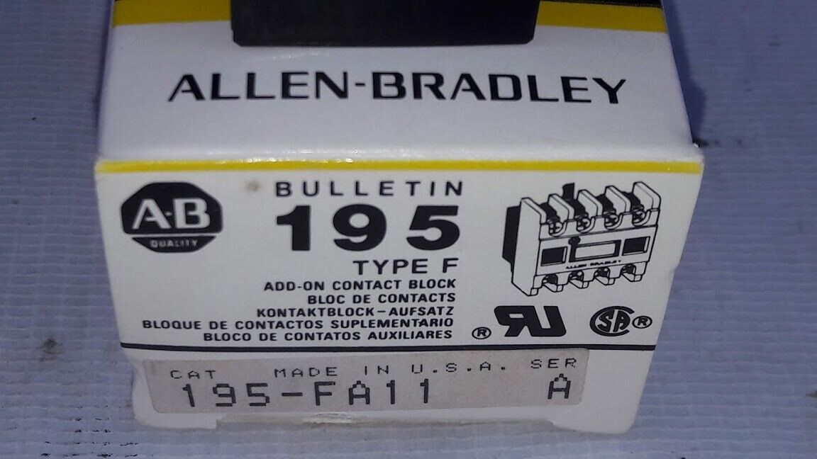 Allen-Bradley Bulletin 195-FA11 Ser A Type F Add On Contact Block 195FA11 - Image 3