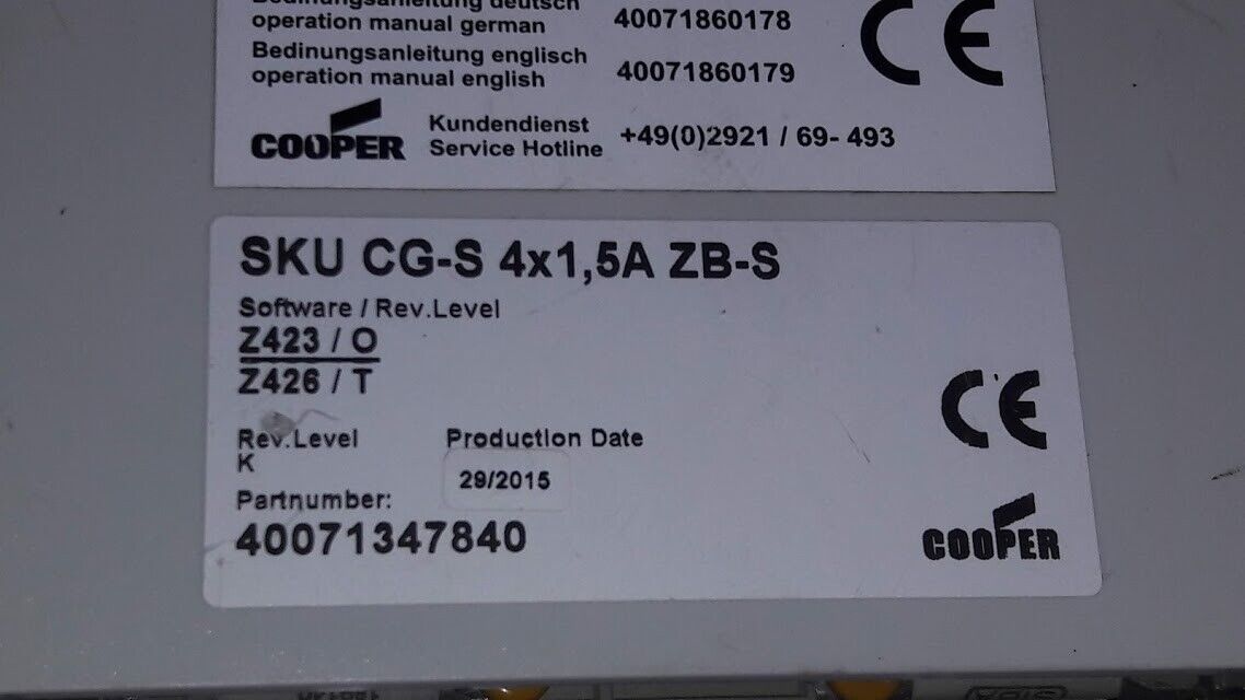 COOPER SKU CG-S 4x1 5A- Z423/O Z426/T PLC Module SKU CGS 4x1 5A-Z423/O - Image 3