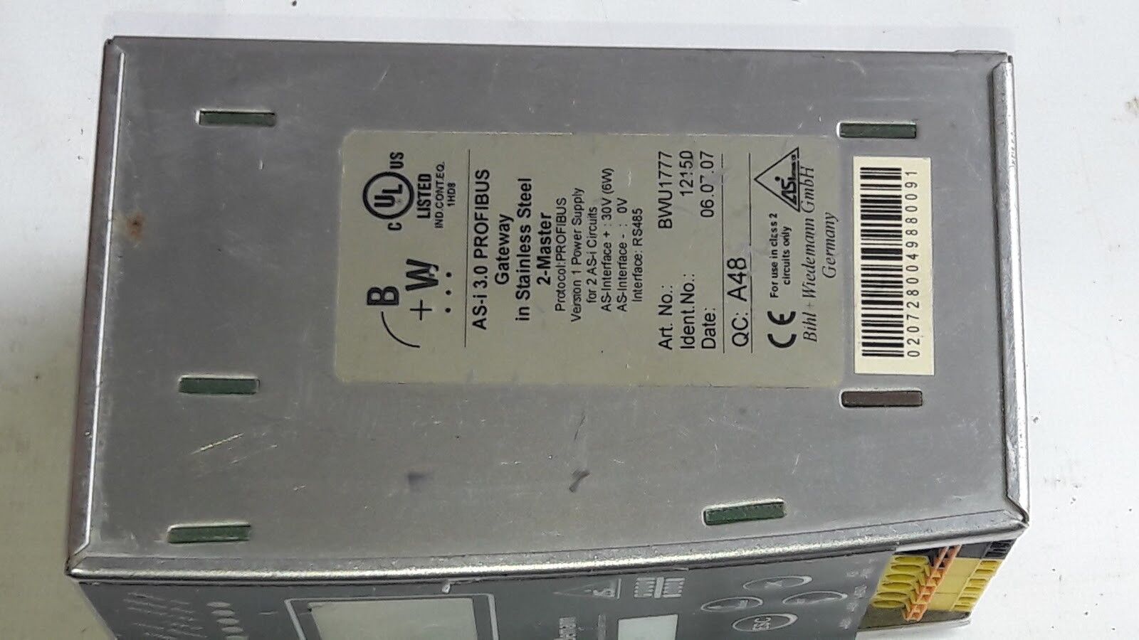 Bihl+Wiedemann AS-I 3.0 RS232 2-Master BWU1777 PROFIBUS Gateway - Image 3