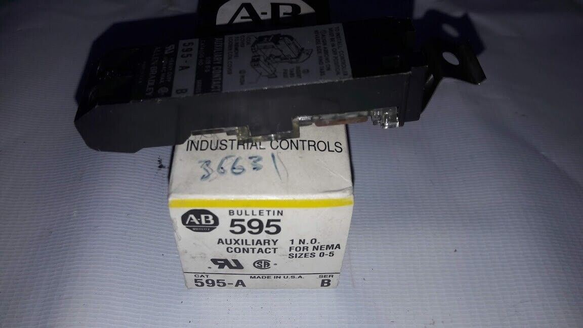 Allen-Bradley Bulletin 595-A Ser B Auxiliary Contact 595A For NEMA SIZES 0-5