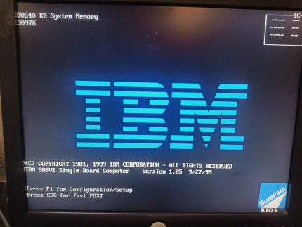 IBM Industrial sbc 586VE Ver. 1.05 11n9539 Intel Pentium 100Mhz 20L1219 IBM
