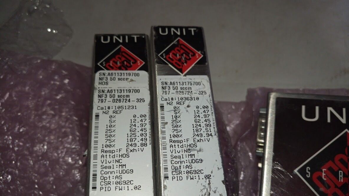 Celerity Inc. Unit 8560 Gas NF3 50 sccm HOS 797-026724-325 Cal:1051231 N2 Ref C