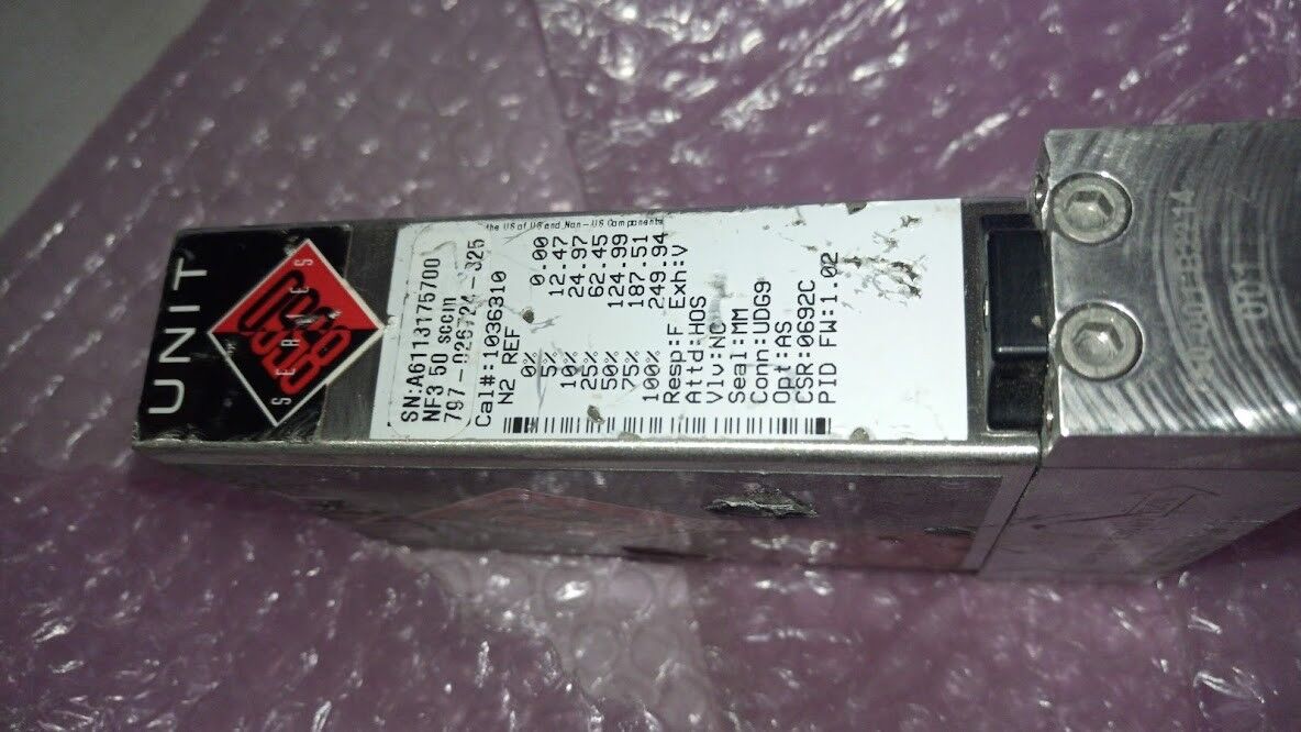 Celerity Inc. Unit 8560 Gas NF3 50 sccm 797-026724-325 Cal:1036310 N2 Ref Mass