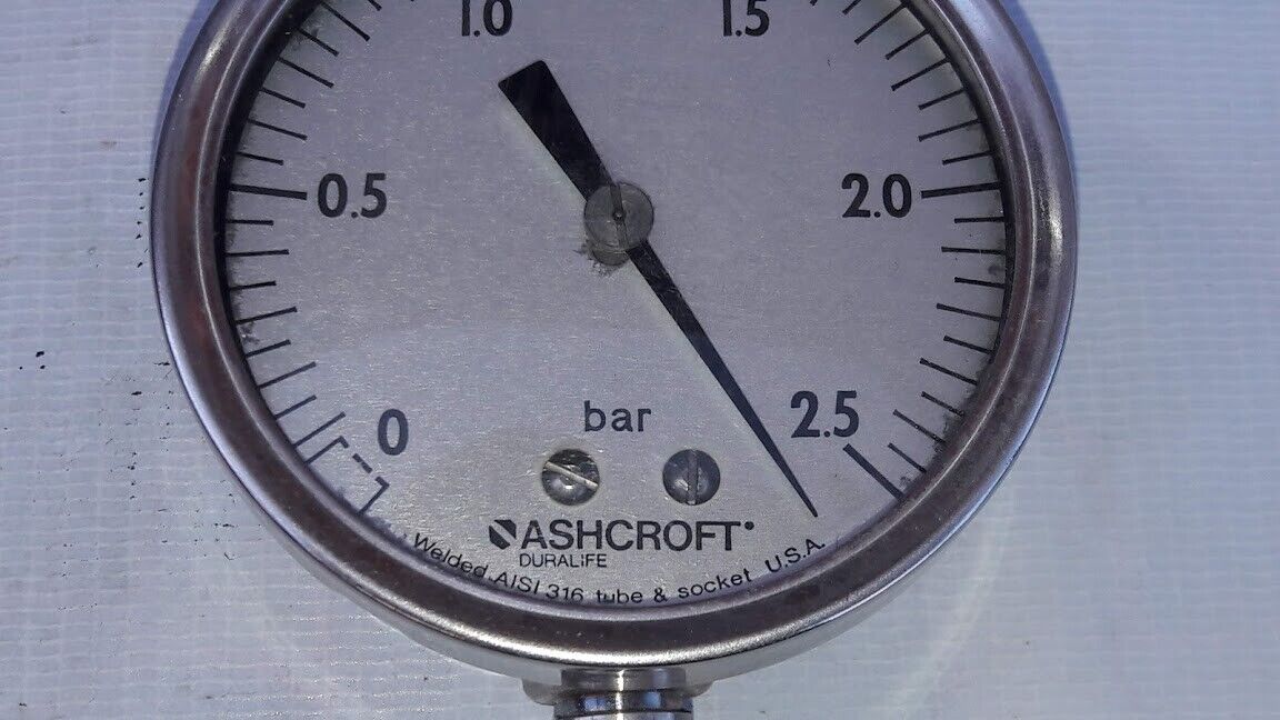 ASHCROFT 250-2990 A01 Type 1009 Industrial Duralife Gauge 2.5BR Size 2. 1/2 - Image 2