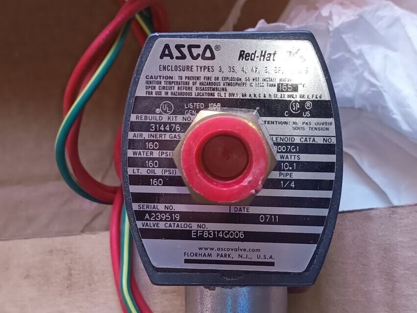 Asco Redhat EF8314G006 1/4” NPT Solenoid Valve - Image 4