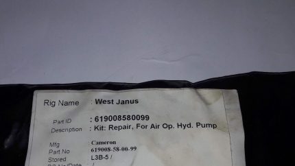 Cameron 619008-58-00-99 Repair Kit Air OP. Hyd. Pump 619008580099