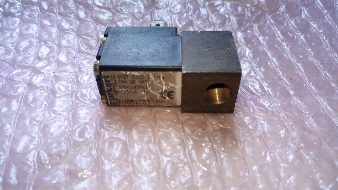 Bürkert US51C03 SYST 0300 D 3/64 FPM BR NPT 1/8 PMAX 140PSI 120/UC Solenoid Val - Image 2