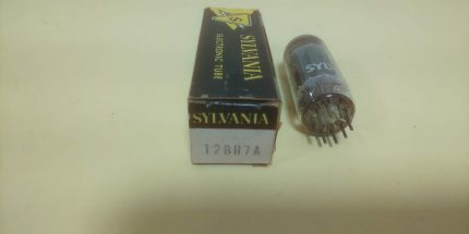Sylvania Dual Triode 12BH7A Dual Triode Audio Vacumm Tube Gray Plates Vintage