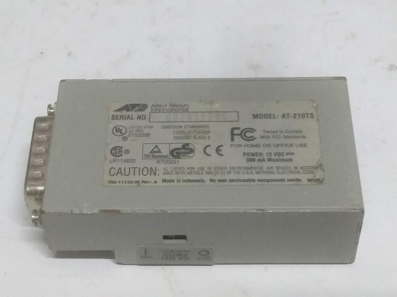 ALLIED TELESIS AT210-TS TWISTED PAIR TRANSCIEVER - Image 5