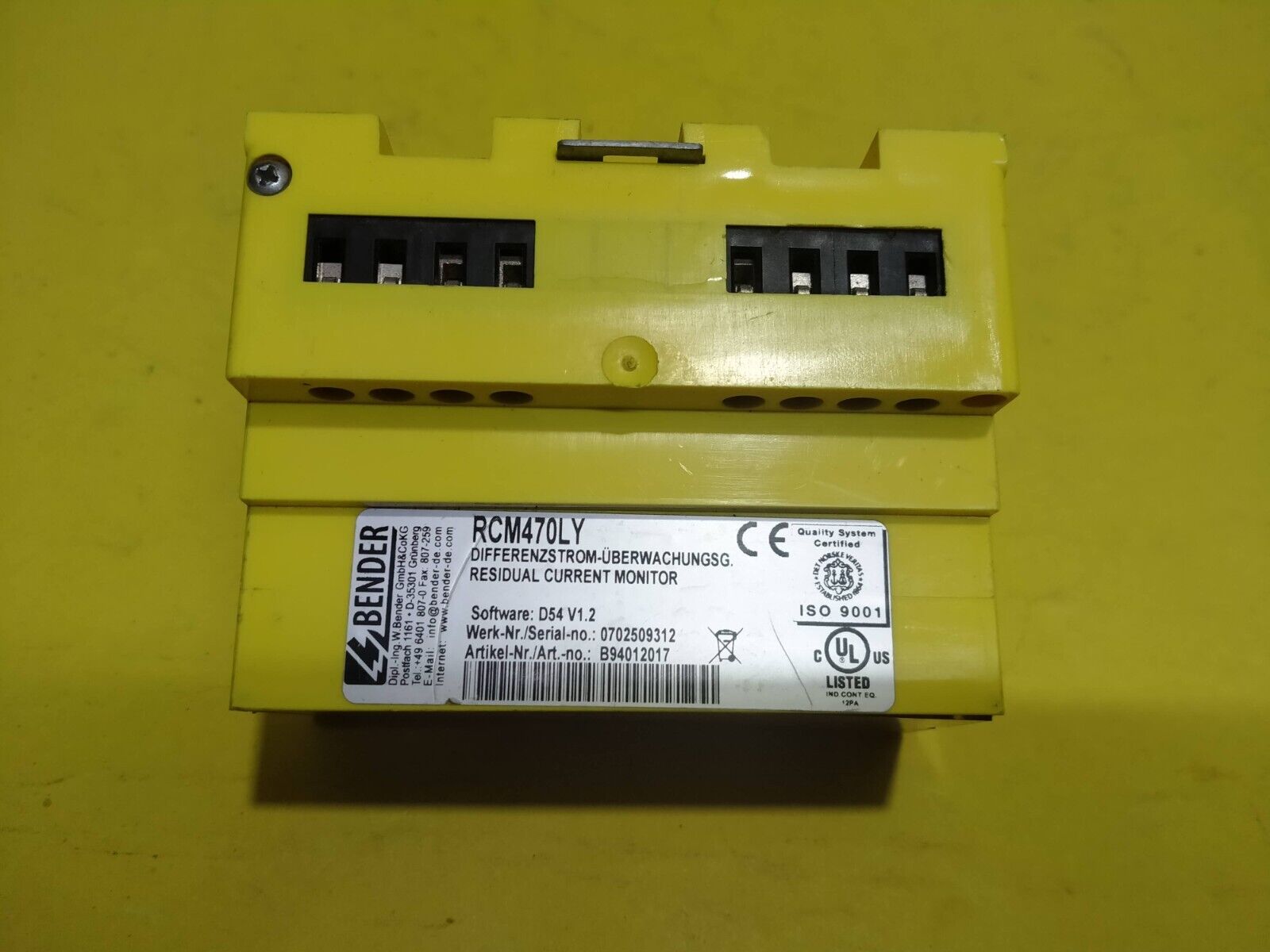 Bender RCMA470LY Residual current monitor RCMA 470 Software D54 V2.1 - Image 6
