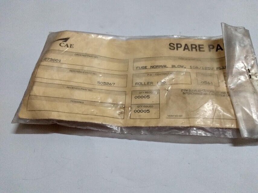 CAE Electronics LTD 273001 Fuse Normal Blow,10A/125V Plug-in T 273001 New - Image 4