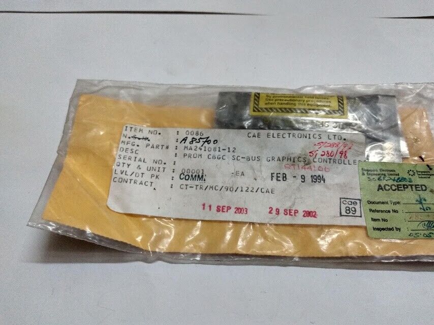 CAE Electronics LTD MA241081-12 Prom CBGC SC-Bus Graphics Controller MA24108112 - Image 4