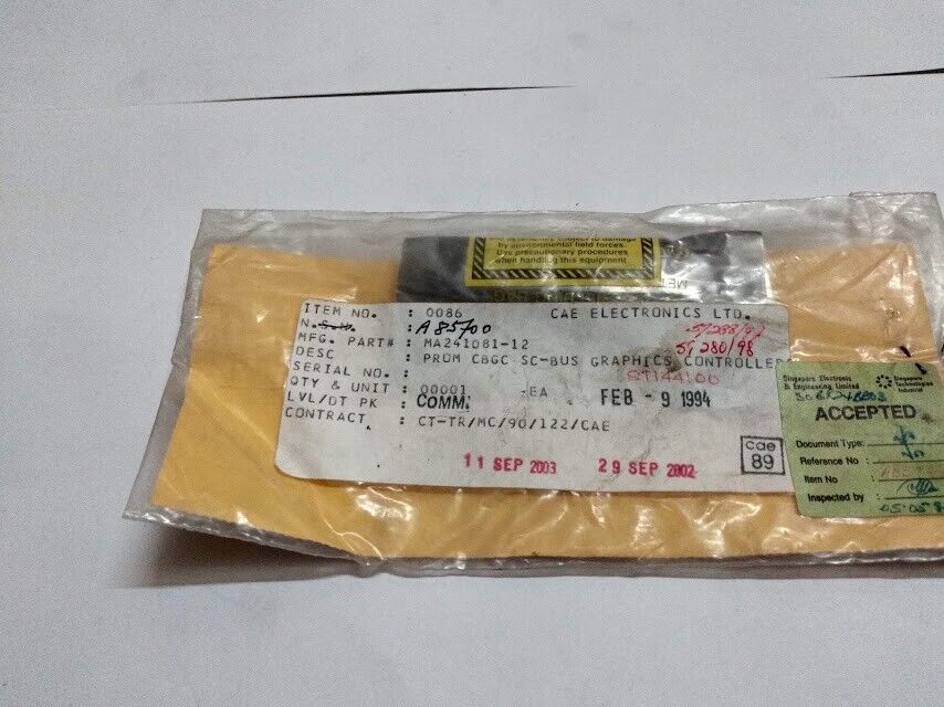 CAE Electronics LTD MA241081-12 Prom CBGC SC-Bus Graphics Controller MA24108112