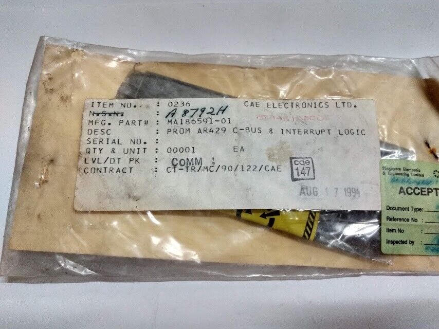 CAE Electronics LTD MA186591-01 Prom AR429 C-Bus & Interrupt Logic MA18659101 - Image 2