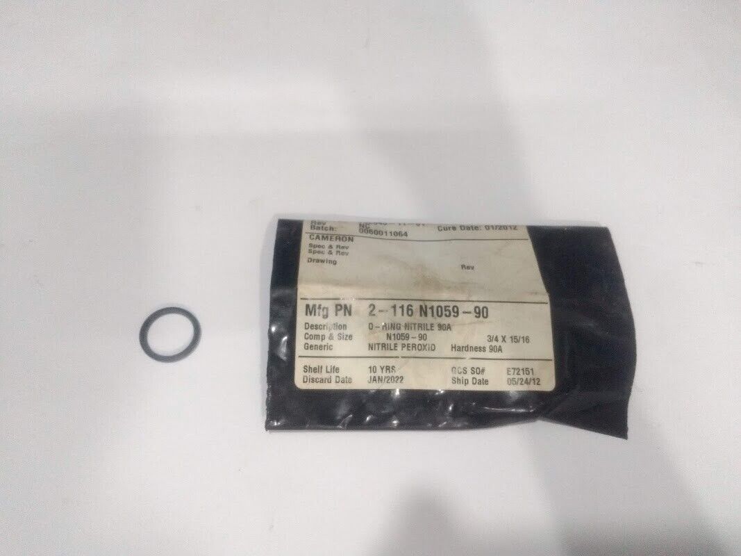 Parker Cameron 2-116 N1059-90 O-Ring Nitrile 90A Marine Store Spare