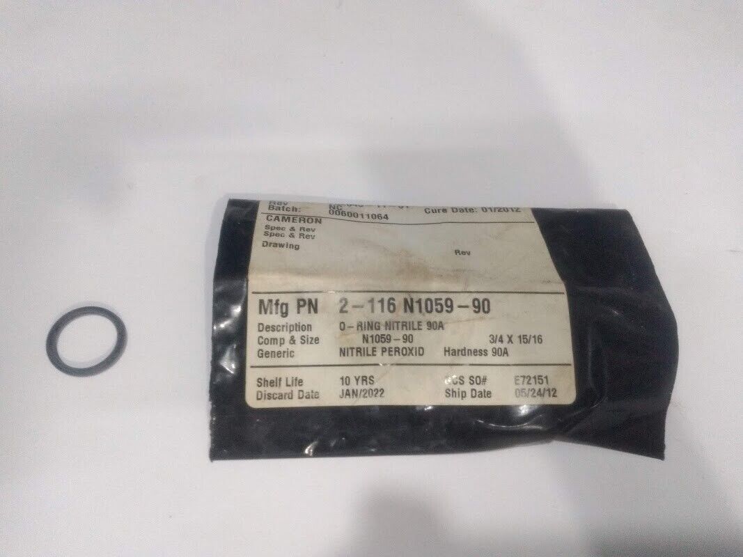 Parker Cameron 2-116 N1059-90 O-Ring Nitrile 90A Marine Store Spare - Image 2