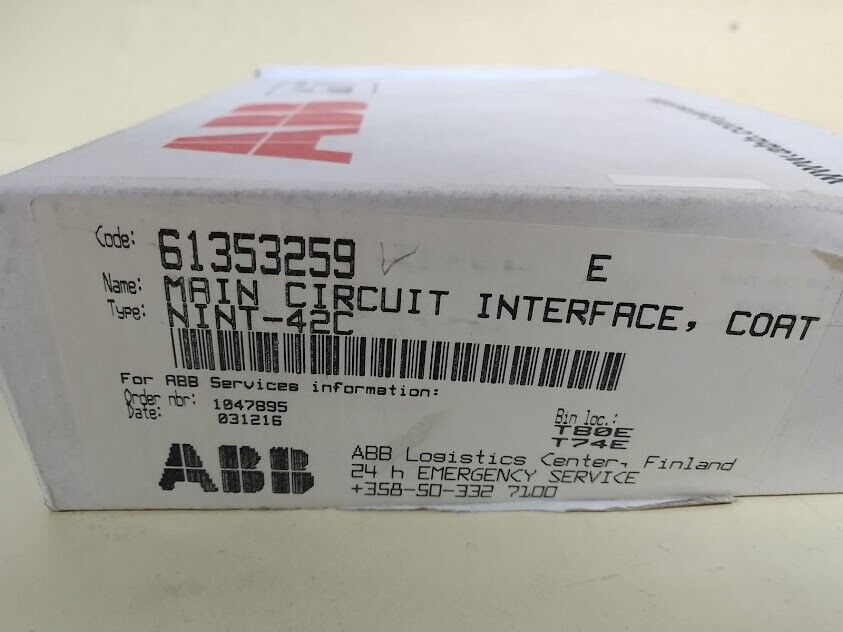 ABB 61353259E Main Circut Interface NINT-42C Rev. E 61353259 57619066E New - Image 4
