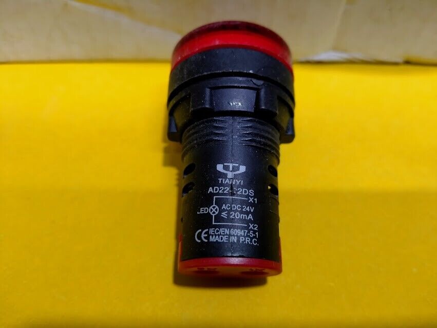 Tianyi Electric Co. Ltd. AD22-22DS Red Pushbutton Indicator Light AD2222D New - Image 4