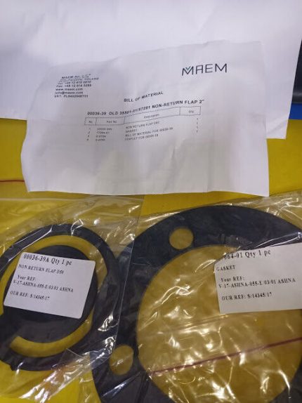 MAEM sp. 00036-39 Old 35501-01/57281 NON-Return Flap 2" Gasket New