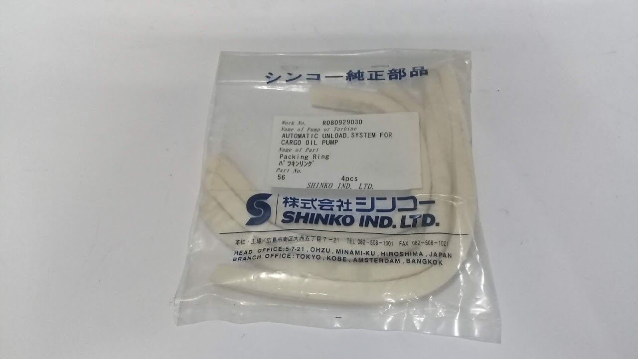 Shinko Ind Ltd 56 Packing Ring 4pcs Automatic Unload System For Cargo Oil Pump