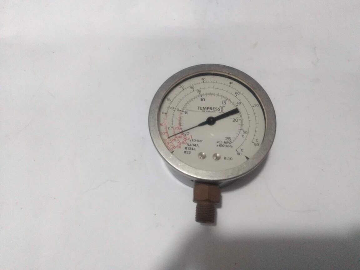 Tempress Denmarks M607050 0002 x1.0=bar R404a R134a R22 Pressure Gauge - Image 5