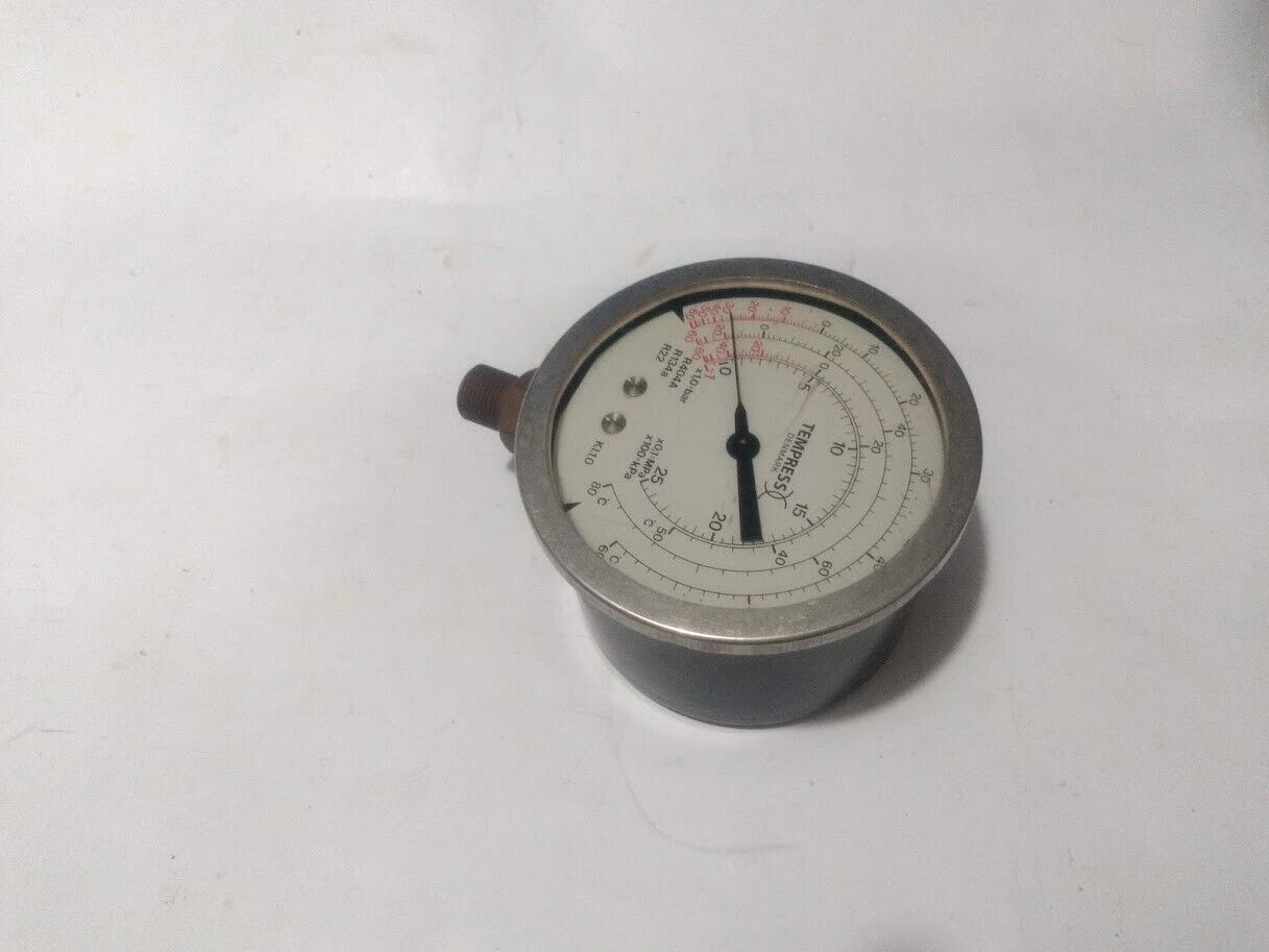 Tempress Denmarks M607050 0002 x1.0=bar R404a R134a R22 Pressure Gauge - Image 2