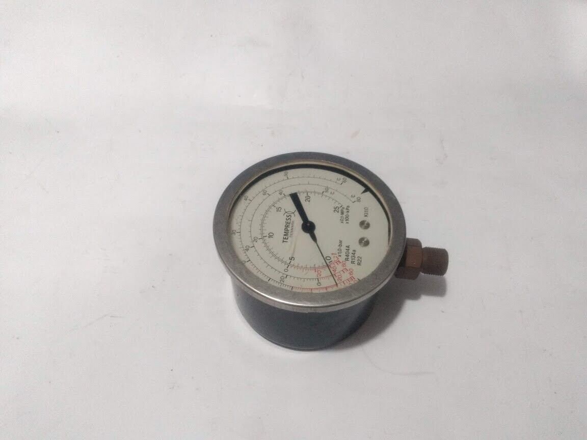 Tempress Denmarks M607050 0002 x1.0=bar R404a R134a R22 Pressure Gauge - Image 3