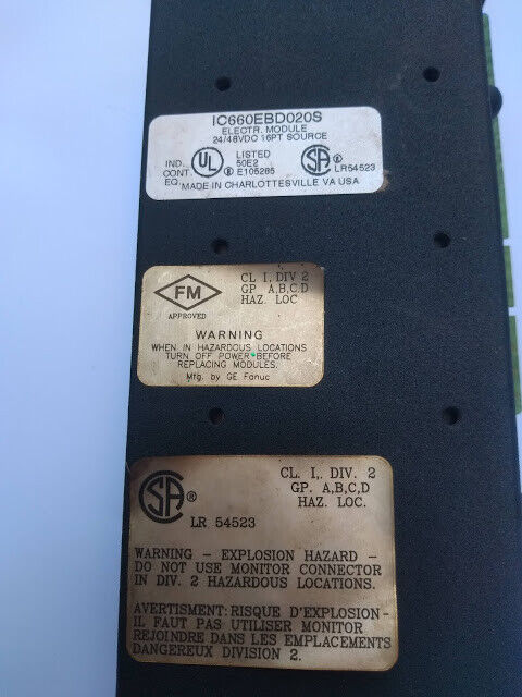 GE Fanuc IC660EBD020S Genius I/O Block 24/48Vdc 16PT Source IC660EBD020S - Image 3