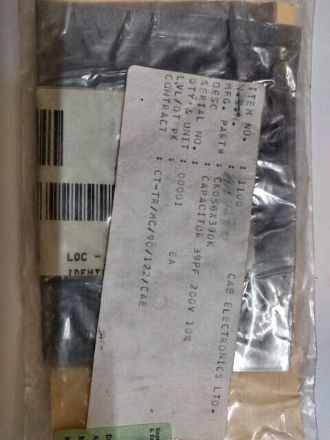 CAE Electronics LTD CK05BX390K Capacitor 39PF 200V 10% New - Image 2
