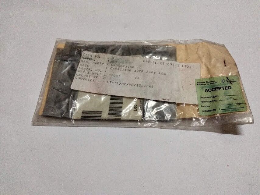CAE Electronics LTD CK05BX390K Capacitor 39PF 200V 10% New - Image 3