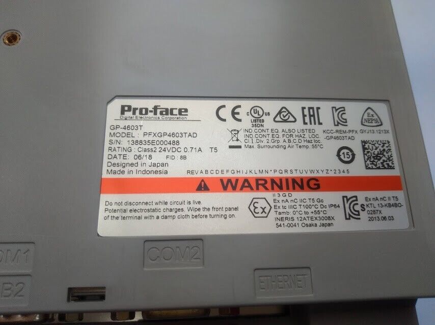 Pro-face PFXGP4603TAD Ver 4.4.16 GP-4603T Rev 01 Class2 Touch Screen Operator - Image 11