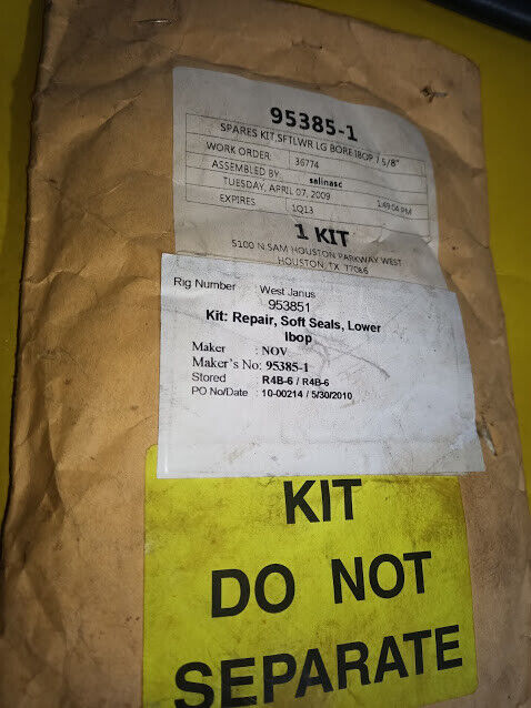 95385-1 soft seals NOV Rig solutions Spares Kit SFTLWR LG Bore IBOP 7 5/8" New - Image 3
