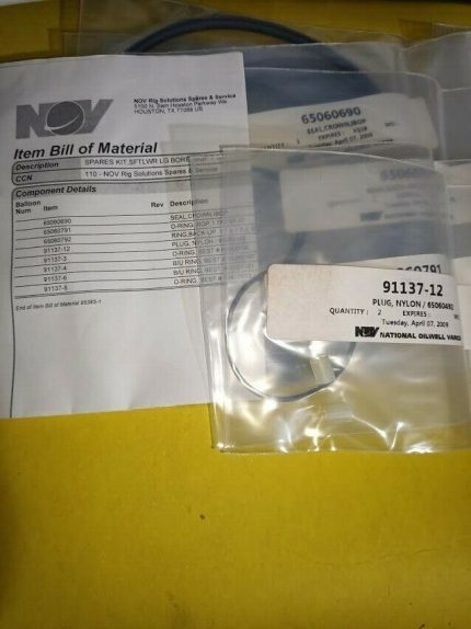 95385-1 soft seals NOV Rig solutions Spares Kit SFTLWR LG Bore IBOP 7 5/8" New