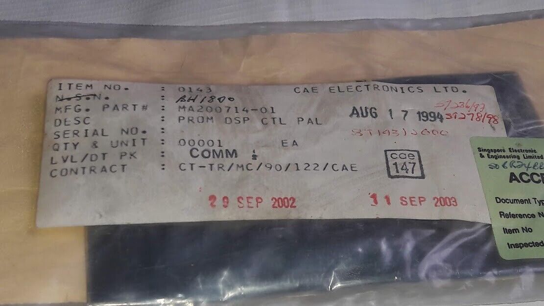 MA200714-01 PROM DSP CTL PAL MA200714-01 CAE Electronics LTD