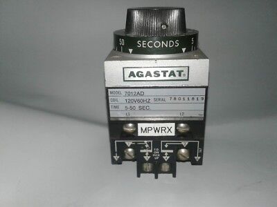 Agastat 7012AD 5-50 Sec. Coil 120V60HZ Timing Relay
