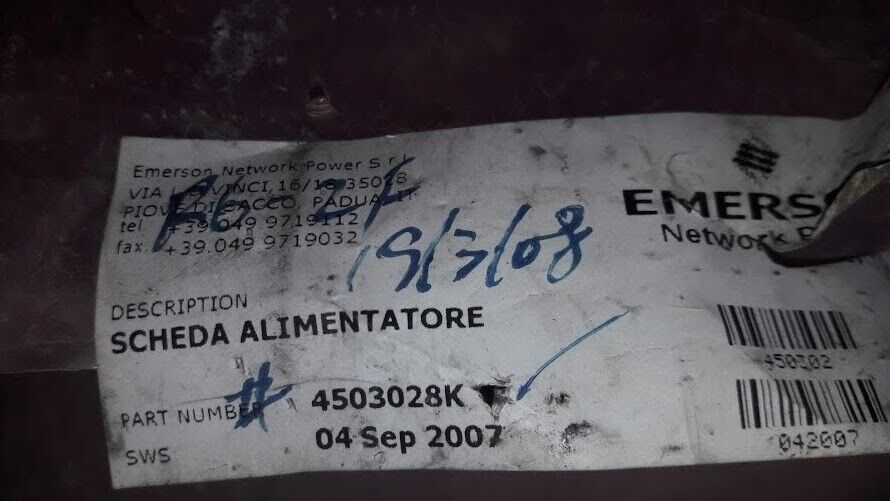 Emerson Network 4503028K 4530025T Rev 30/10/00 Scheda Alimentatore 0220007V-B - Image 4