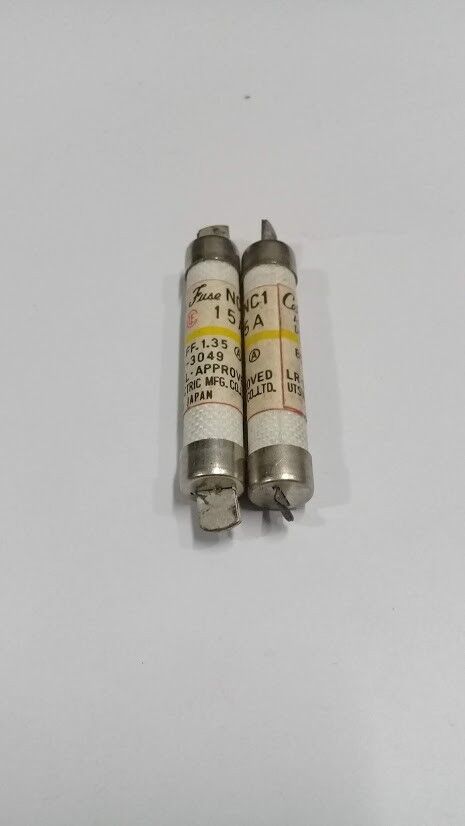 Utsunomiya Electric NC1 15A AC 500V DC 250V Cello-Lite Fuse NC1 Lot of 2 - Image 2