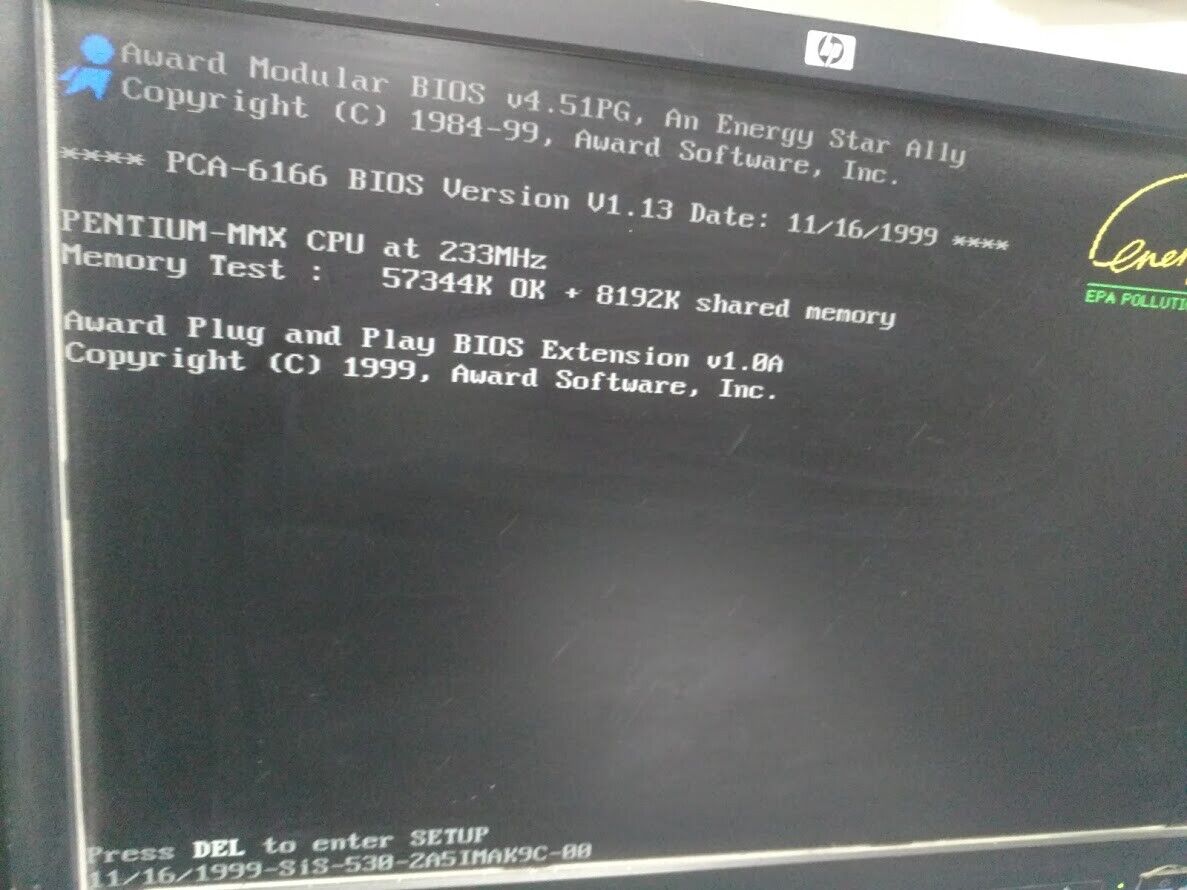Advantech PICMG Industrial SBC PCA-6166 Rev. A1 Ver. V1.13 Intel MMX-233MHz