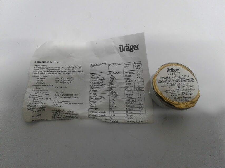 DRAGER SAFETY XS-2 H2S DRAGERSENSOR New - Image 2