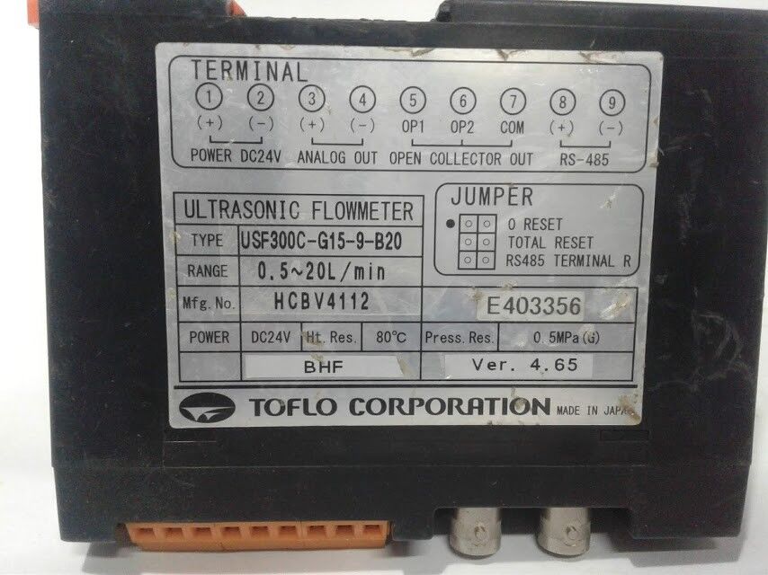 Toflo Corporation USF300C Ultrasonic Flowmeter USF300C-G15-9-B20 Ver. 4.65 - Image 3