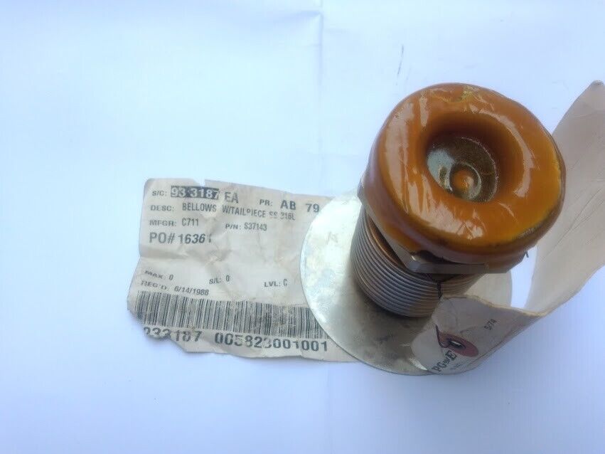 Bellow W/Tailpiece 316L SS P/N S37143 assy. 064336 New - Image 4