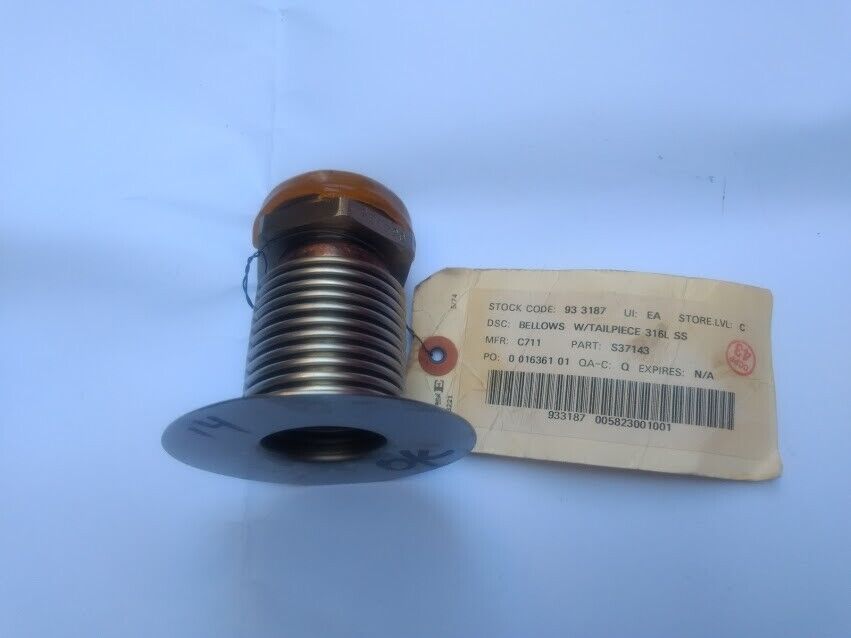 Bellow W/Tailpiece 316L SS P/N S37143 assy. 064336 New - Image 2