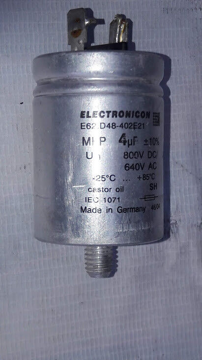 Electronicon E62 D48-402E21 800V DC 640V AC AC Filter Capacitor D48402E21