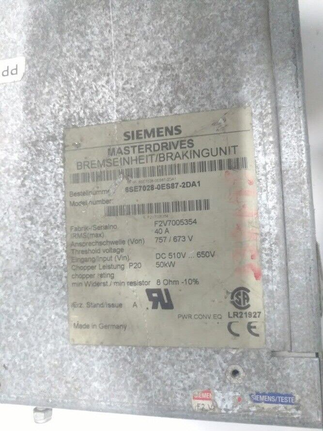 Siemens 6SE7028-0ES87-2DA1 Masterdrives Bremseinheit Braking unit 6SE70280ES872D - Image 3